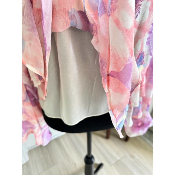 Vici Floral Ruffle Boho-Chic Blouse Size Large - Picture 6 of 10